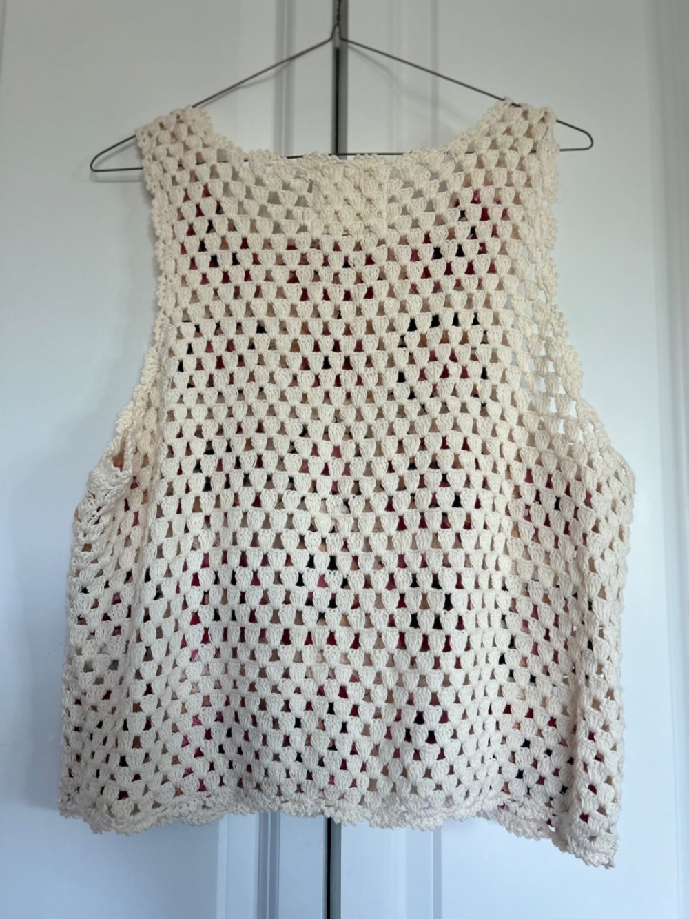 Lucky Brand Crochet Vest Top Small Red, Pink & Black - Picture 8 of 8